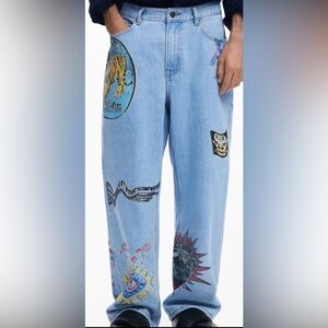 Graphic Light Blue Jeans